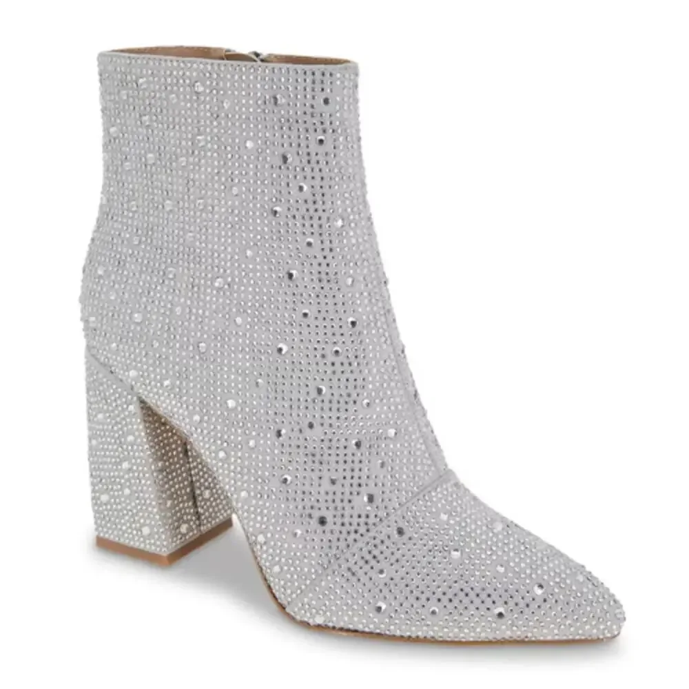 BCBGeneration Briel Bootie in Silver Shimmer Size 7